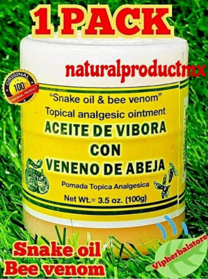 Pomada Aceite de Vibora Veneno de Abeja   Snake Oil Bee Venom Ointment 3.5 oz