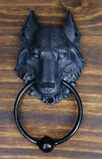 Ebros Full Moon Gothic Chained Wolf Gargoyle Door Knocker 8.25"Tall