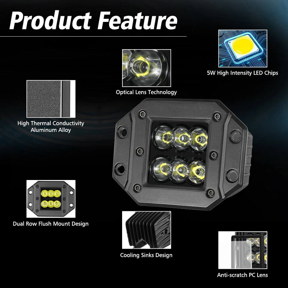 Para 1994-2000 Honda FourTrax 300 LED farol de neblina de trabalho pods farol de feixe de ponto 5"" - Imagem 3 de 4