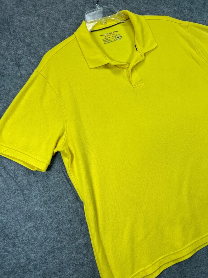 Camisa Polo Saddlebred Perfect Adulto Hombre XL Extra Grande Amarilla Trabajo Manga Corta Foto 2 de 4