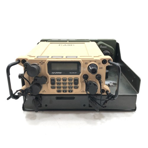 Harris RF-7800H-MP048 Falcon III Wideband Radio w PA Adapter & Shock Mount Tan 1 - Picture 1 of 13