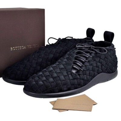 BOTTEGA VENETA Men's Intrecciato Lace-up Plat Sneakers - Black