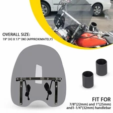 19" X 17" Smoke Windshield Windscreen For Harley Dyna Softail Sportster 883 1200