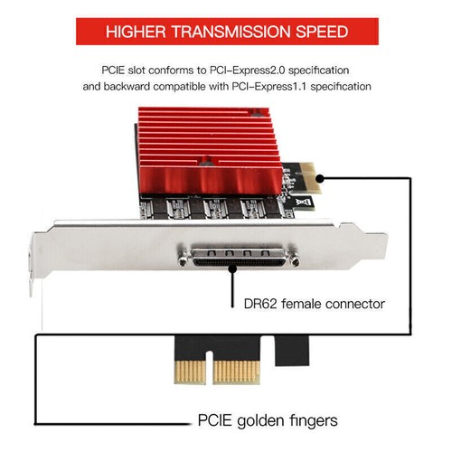Carte d'extension série PCIE vers 8 ports RS232 port série adaptateur d'extension riser - Photo 5/8