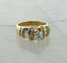 Vintage 14K Yellow Gold 2ct tw Diamond Engagement Ring Size 7 Circa 1960