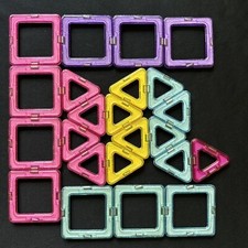 Magformers Intelligent Magnetic Building GLITTER Tiles 22 Pieces 1 Two-Sides