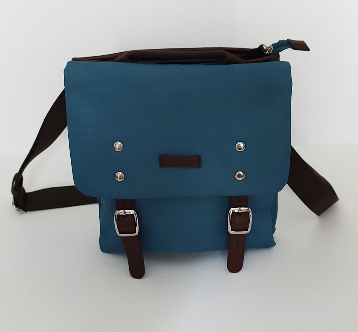 Designer Blan_c Canvas Flap Over iPad Cross- Body Messenger Handbag