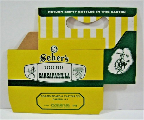 Vintage Sehers Sarsaparilla Soda Pop Flasche 6 Stück Trägerkarton unbenutzt alter Lagerbestand - Bild 2 von 2
