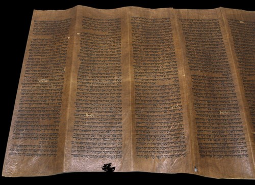 TORAH BIBBIA PERGAMENA MANOSCRITTO LEVITICO ROTOLO GIUDAICA 350 ANNI MAROCCO - Foto 9 di 12
