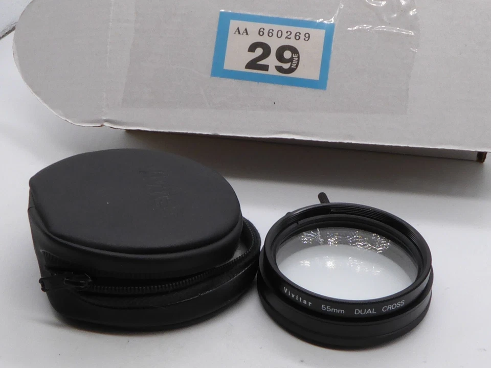 VIVITAR 55MM DUAL CROSS LENS FILTER + ORIGINAL CASE rotating stars - Image 3 of 4