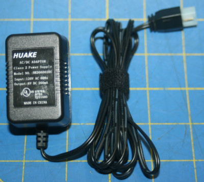 Huake Power Supply Adapter  Model: HKD060020U Output: 6VDC 200mA