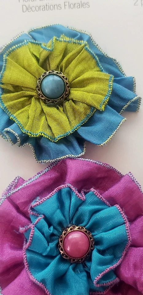 ВОСПОМИНАНИЯ бутик Fleur цветочные украшения - 2шт - розовый, синий, зеленый - Изображение 2 из 2