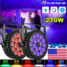 2PCS 270W Stage Lighting RGBW 18LED PAR DMX512 DJ Disco Party Bar Show Light US