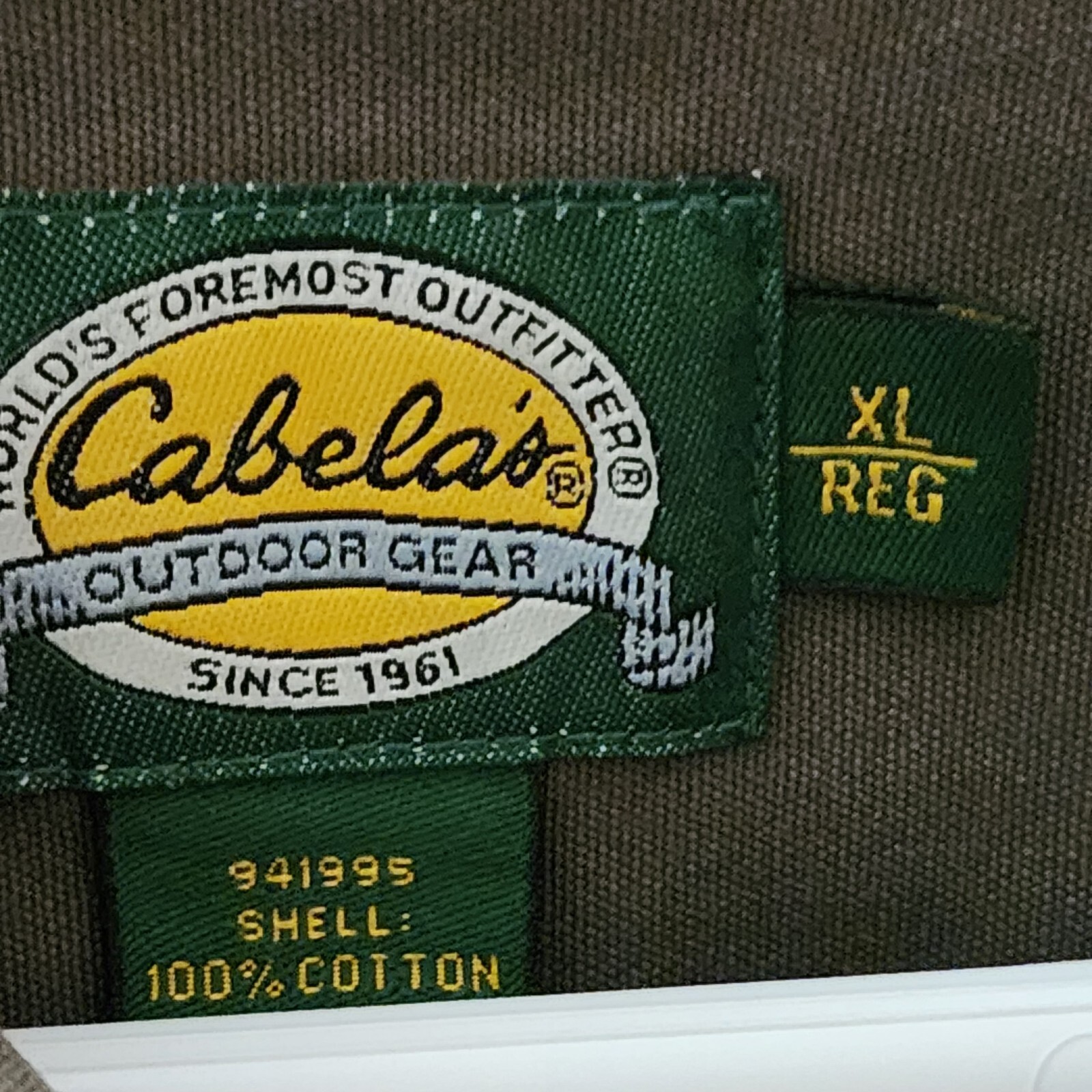 Cabela's Shooting Jacket Shirt Mens XL Button Up Green Tan Safari Field