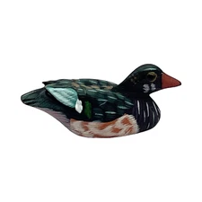 Duck With Glass Eyes - Hand Carved and Hand Painted - 1"