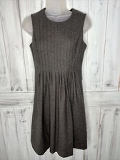 BANANA REPUBLIC SLEEVELESS PINCH PLEATED WOOL SHIFT DRESS KNEE LENGTH LINED 2
