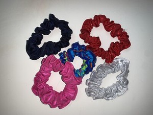 Lot of 5 GK Elite Matching Leotard Colorful Hair Scrunchies(3) Excellent
