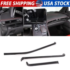 Real Carbon Fiber Interior Console Dashboard Strip Trim For Corvette C8 2020-22