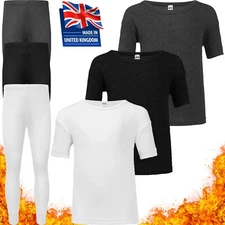 Kids Thermal Short Sleeve Top & Long John Winter Warm 2 Piece Set For Boys Girls