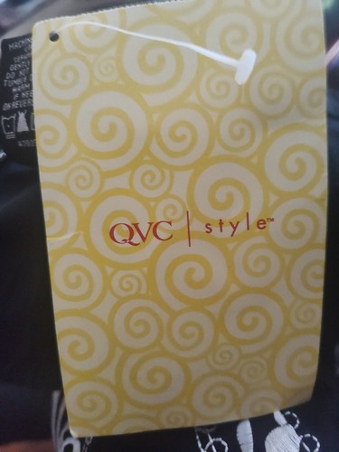 Embroidered A-Line Skirt Black, White Size 18W From QVC Lined Zip NWT - Picture 4 of 4