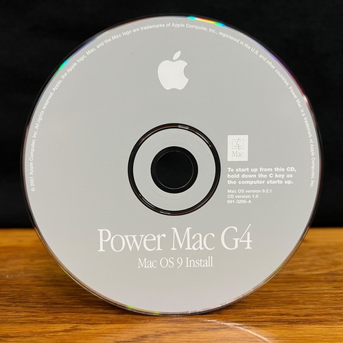 Apple Power Mac G4 OS 9 OS 9.2.1 Install Software Disc CD v1.0 691-3295-A