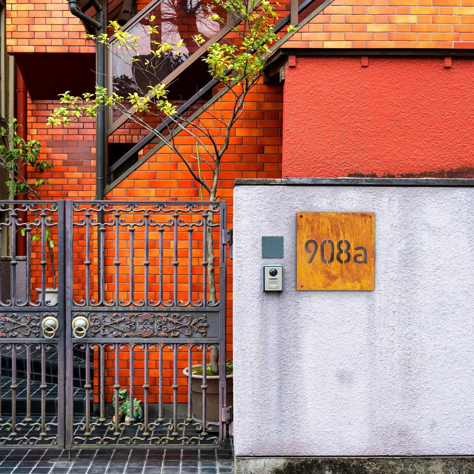 NUMÉRO DE MAISON 25 X 25 PLAQUE D'IMMATRICULATION DE MAISON ROUILLE CORTEN PL... - Photo 4/4