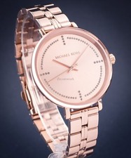 NEW MICHAEL KORS BRIDGETTE ROSE GOLD TONE,CRYSTAL,BRACELET WATCH MK3793