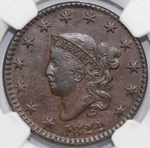 1822 1c N-1 Coronet or Matron Head Large Cent NGC XF DETAILS CLEANED