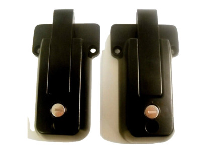 2- KEYED ALIKE Black Locking Cargo Trailer Cambar Door Latch Vise Lock Cam Bar