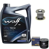 MotoröL Set 5W40 5Liter + ÖLfilter + ÖLablassschraube FüR Dacia Mercedes Renault