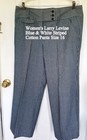 EUC Women's Larry Levine Cotton Wide Leg Pants FRESHLY LAUNDERED Pinstripe SZ 16 — photo 1