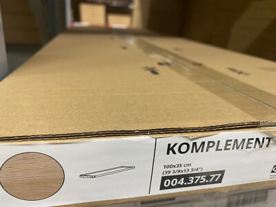 Neu IKEA KOMPLEMENT Auszieh-Tablett, weiß gebeizte Eiche Optik, 100x35cm, 004.375.77