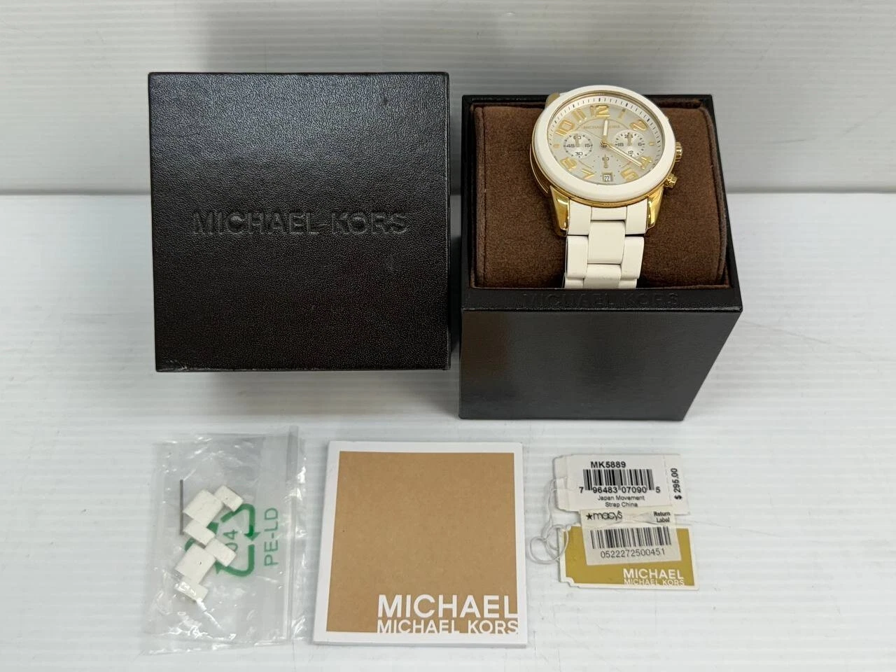 Orologio Michael Kors Mercer MK 5889 donna silicone bianco quadrante analogico quarzo VK426