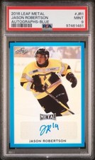 2016-17 Leaf Metal Blue Prismatic 15/25 Jason Robertson #BA-JR1 Auto PSA 9 Pop 1