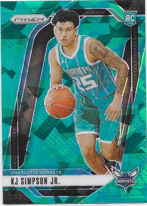 2024-25 Panini Prizm #247 KJ Simpson Jr. Teal Ice #/225 RC
