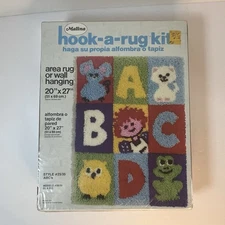 Malina Hook A Rug ABCs Latch Hook Kit 20 x 27 Area Rug Wall Hanging NEW Sealed