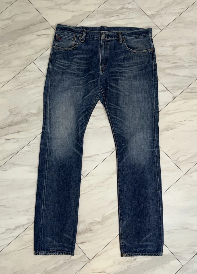 Vintage Polo Ralph Lauren Men’s Jeans Varick Slim Straight Selvedge Size 36X34 - Image 2 of 4