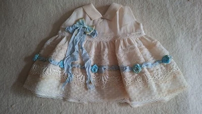 Kleid im Vintagelook für ca. 34 - 38 cm Bären oder Puppe, Handarbeit! Unikat💕 - Bild 1 von 2