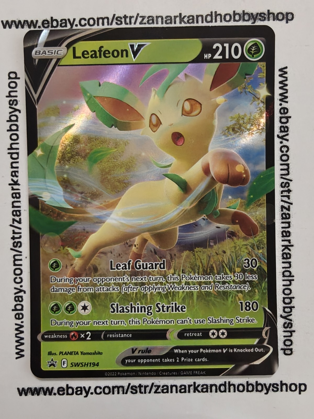 Pokemon Leafeon V SWSH194 Black Star Promo NM
