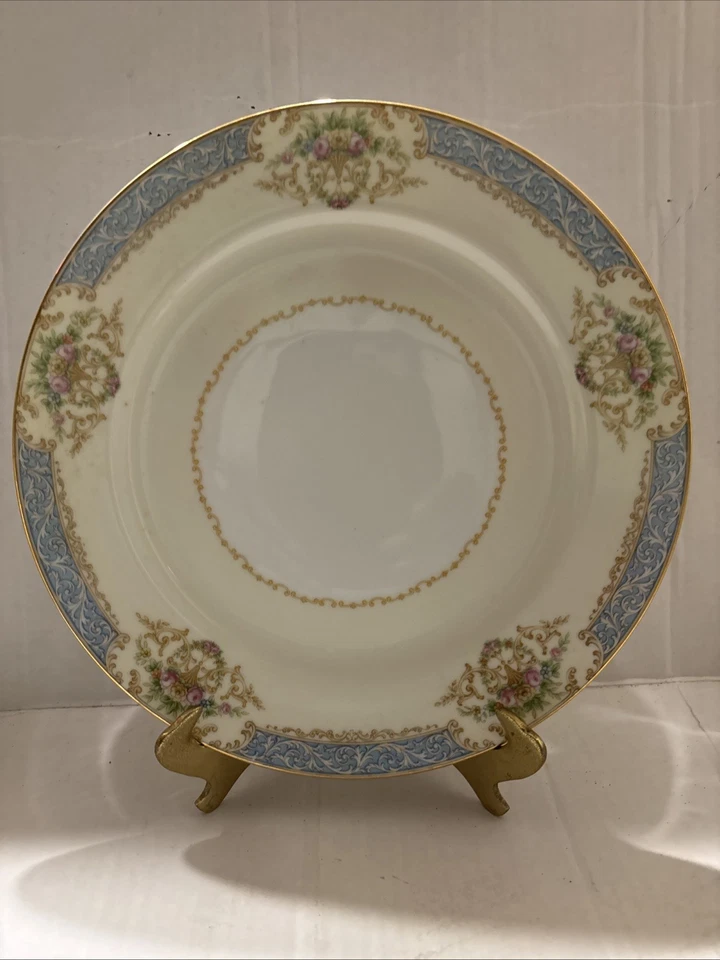 Vintage Noritake 27 Piezas Floral Encaje Azul Borde Dorado. (Hecho en Japón ocupado) Foto 4 de 4