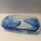 Vintage Pyrex Watercolor Collection Blue Lagoon 9”X13” 3qt. Swirl Casserole Dish
