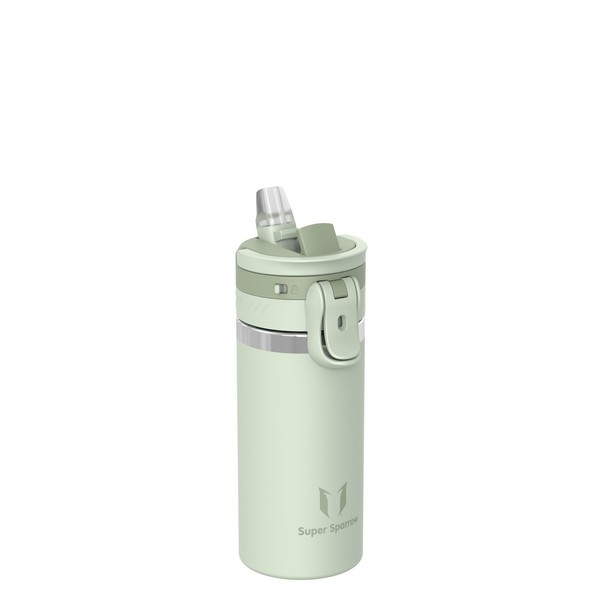 Trinkflasche Kinder 500Ml Edelstahl Mit Strohhalm, Bpa-Frei, Auslaufsicher-image