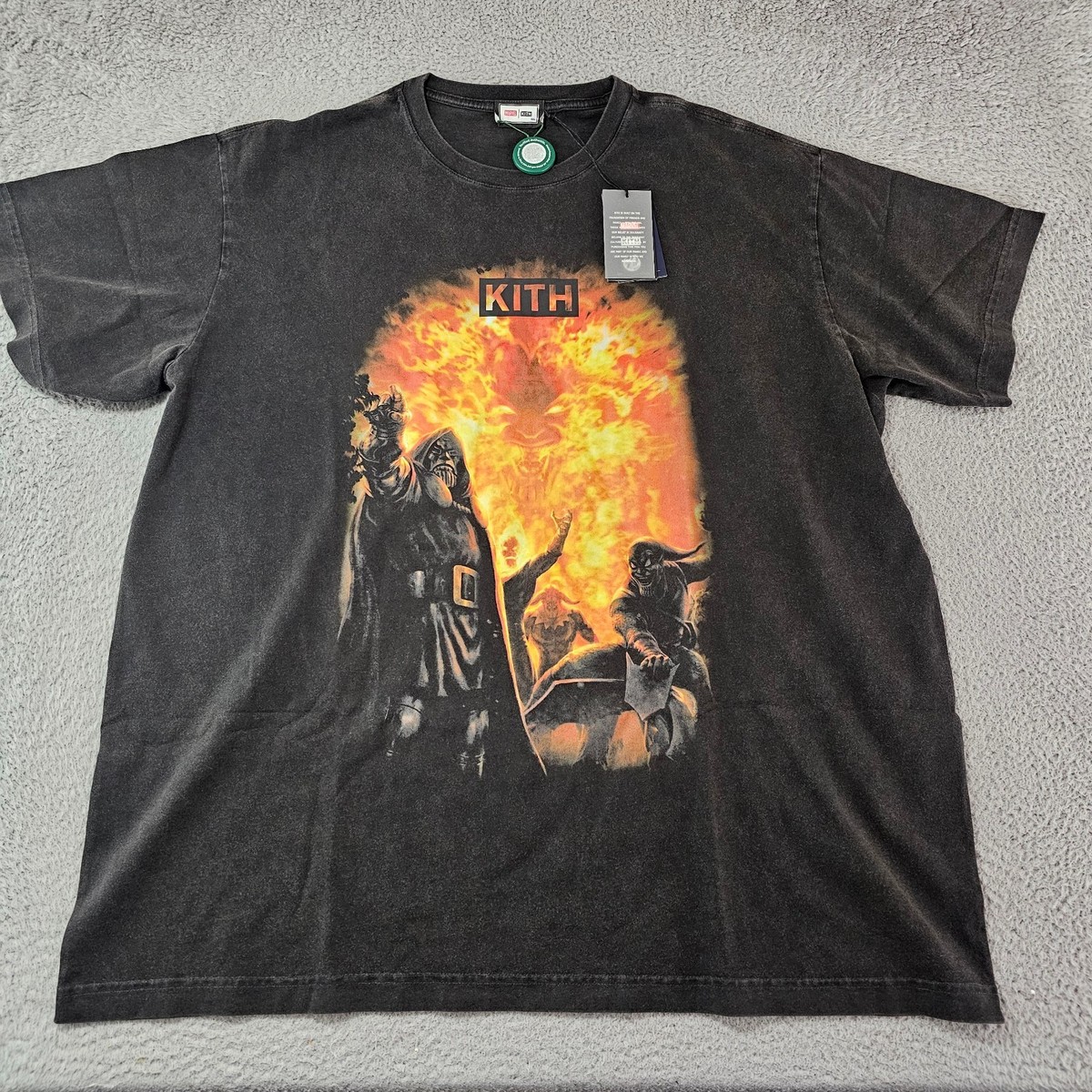 Kith x Marvel Villains Vintage Tee Washed Black Mens Size XXL 2XL 