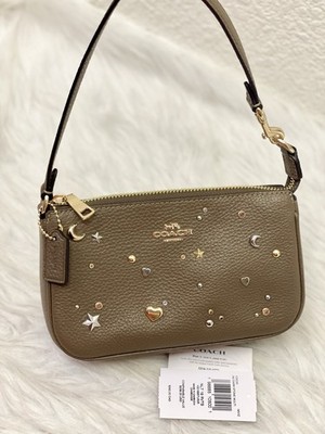 Coach CDC25 Nolita 19 With Rivets Wristlet in Leather/Gold/Dark Stone Multi NWT