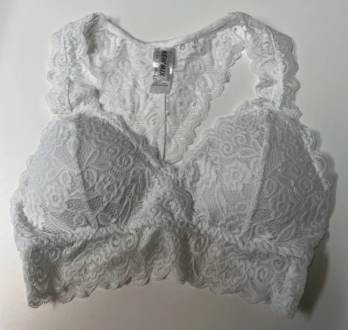 New Mix White Bralette Padded Sz. M-L