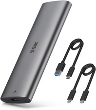 SSK NVMe SATA SSD Enclosure, M.2 to USB Adapter Reader USB-C 3.2 Gen 2 For ...