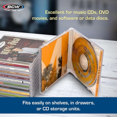 Clear CD Jewel Cases - 20 Pack | Standard Single Disc Replacement