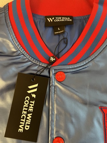CHAQUETA BOMBER METALIZADA NY RANGERS MUJER GRANDE WILD COLECTIVE NHL HOCKEY MSG - Imagen 7 de 13