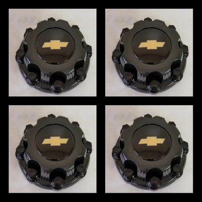 4 Center Caps for Chvey Truck Van 8 Lugs BLACK 16'' Wheel Covers