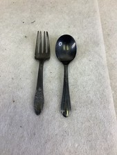 Vintage Silver plated Baby / Childs Fork Spoon Set